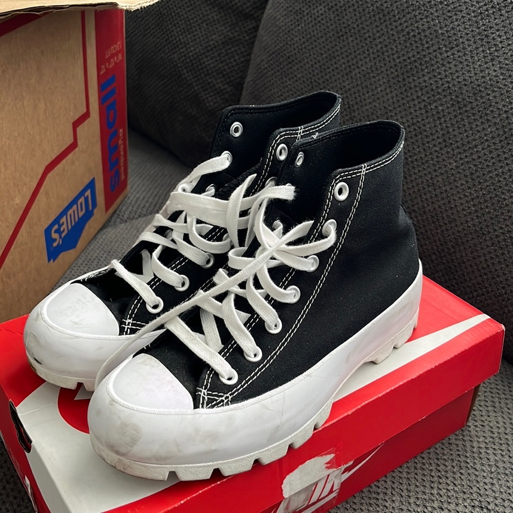 Black Converse Hightop Platforms
